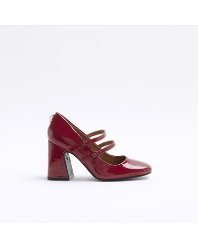 River Island Red Strap Mary-jane Shoes - Purple