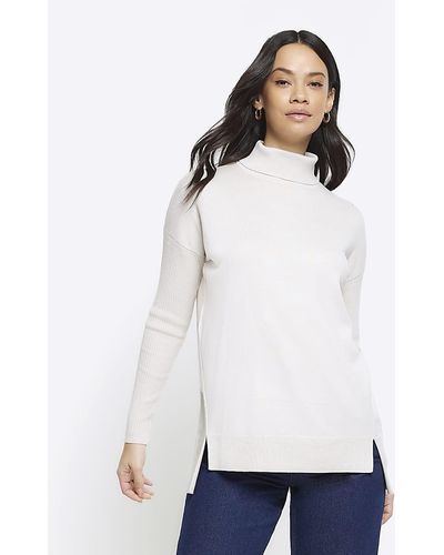 River Island Roll Neck Sweater - White