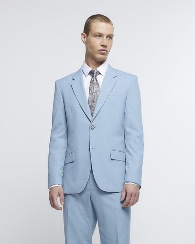 River Island Blue Slim Fit Suit Jacket