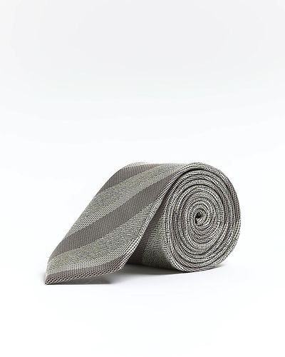 River Island Gray Striped Tie