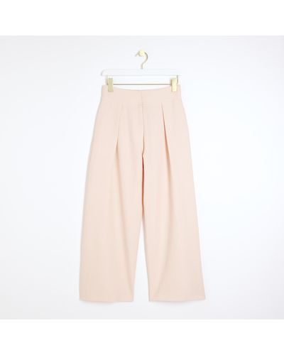 River Island Wide Leg Clean Trousers - Pink
