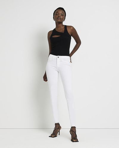 River Island Tall Molly Mid Skinny Jeans - White