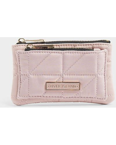 River Island Pink Soft Quilted Pouch Purse