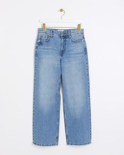 River Island Petite Blue Relaxed Straight Fit Jeans