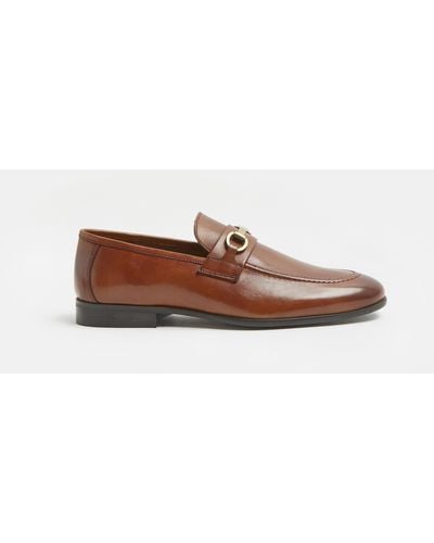 River Island Brown Snaffle Detail Leather Loafers