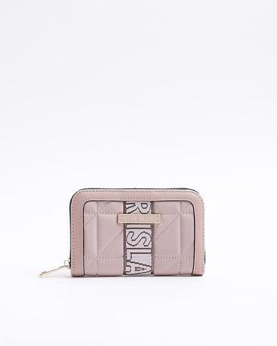 River Island Pink Soft Quilted Webbing Purse