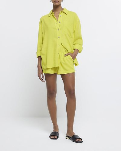 River Island Shorts With Linen - Yellow