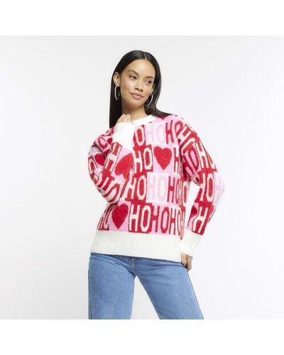 River Island Red Christmas Jumper