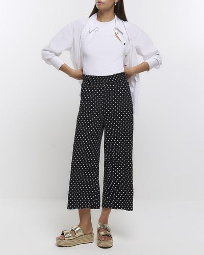 River Island Black Spot Culottes - Blue