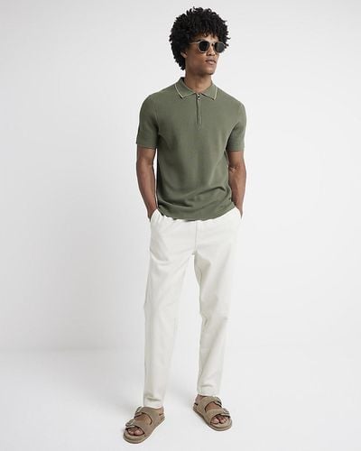 River Island Tapered Fit Pull On Trousers - Green