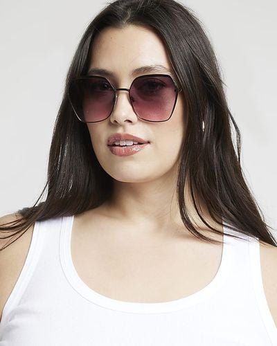 River Island Pink Oversized Sunglasses - Purple
