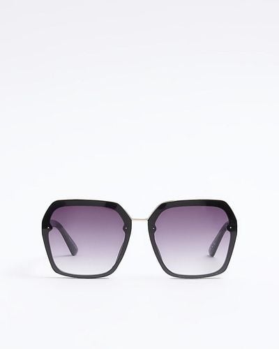 River Island Hexagon Sunglasses - Purple