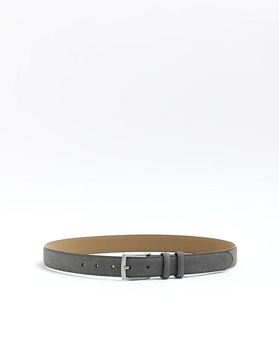 River Island Grey Suit Belt - White