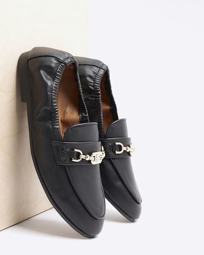 River Island Black Elasticated Loafers