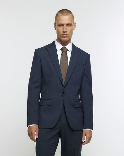 Navy Blue Slim Fit Suit Jacket