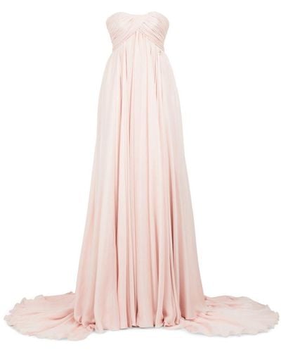 Roberto Cavalli Strapless Silk Maxi Dress - Pink