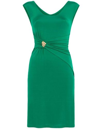 Roberto Cavalli Ruched Dress - Green