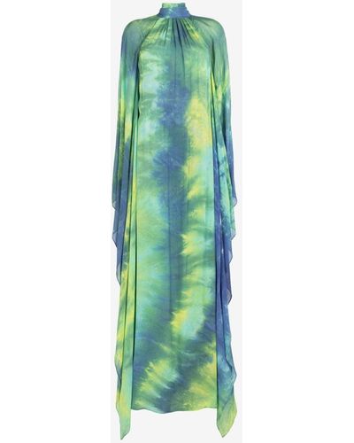 Roberto Cavalli Tie-dye Floor-length Dress - Green