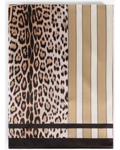 Roberto Cavalli Patchwork Leopard-print Beach Towel - White