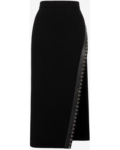 Roberto Cavalli Leather-trimmed Skirt - Black