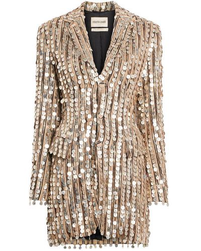 Roberto Cavalli Paillettes Embroidered Tailored Jacket - Multicolor