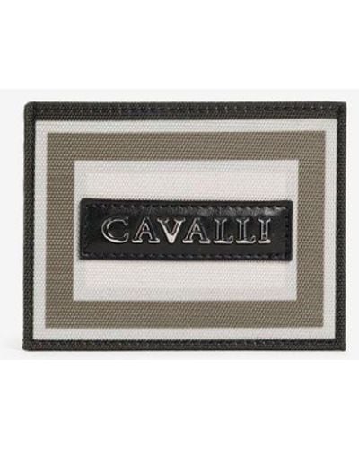 Roberto Cavalli Logo-plaque Striped Cardholder - White