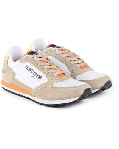 Roberto Cavalli Sneakers mit wildledereinsätzen - Weiß