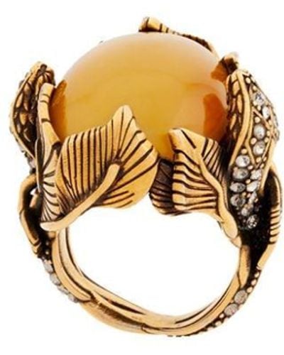 Roberto Cavalli Ring mit blätter- und schlangen-design - Mettallic