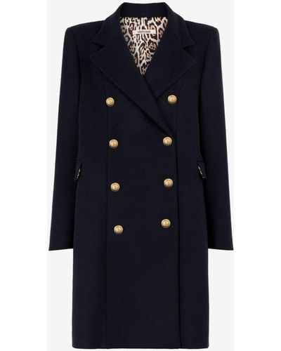 Roberto Cavalli Double-breasted Coat - Blue