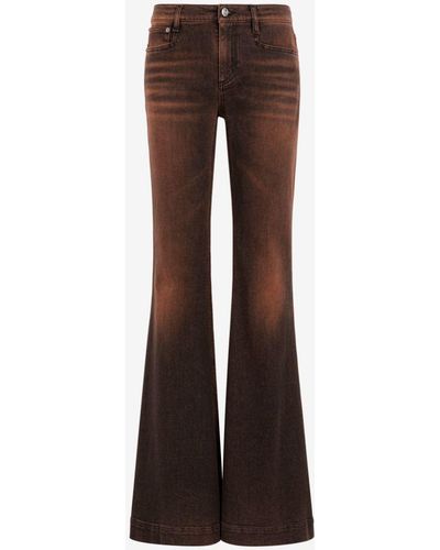 Roberto Cavalli Acid-wash Flared Jeans - Brown