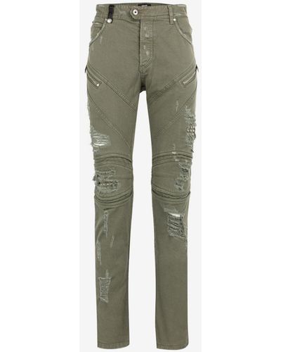 Roberto Cavalli Just Cavalli Distressed Studded Skinny Jeans - Green