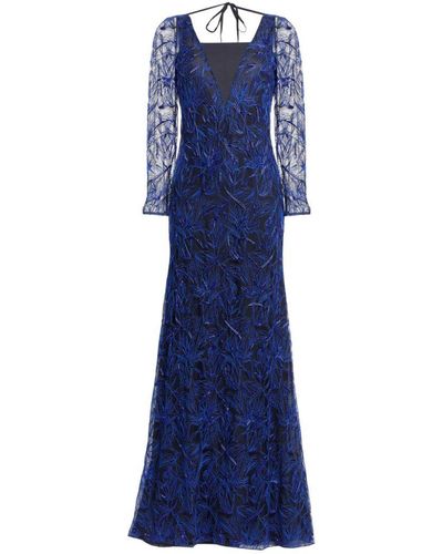 Roberto Cavalli Layered Lace Gown - Blue