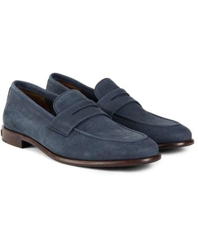 Roberto Cavalli Suede Penny Loafers - Blue