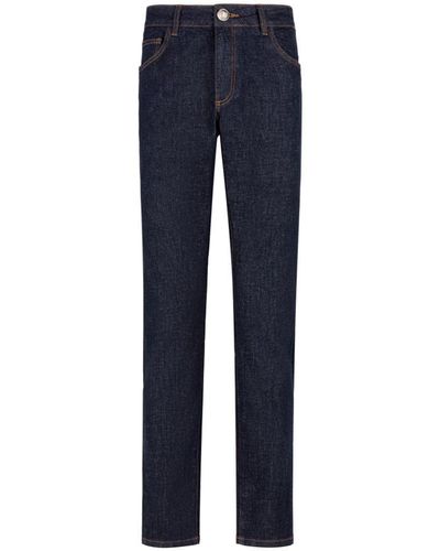 Roberto Cavalli Rc Monogram Slim-leg Jeans - Blue