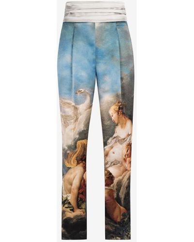Roberto Cavalli Painting-print Tailored Pants - Blue
