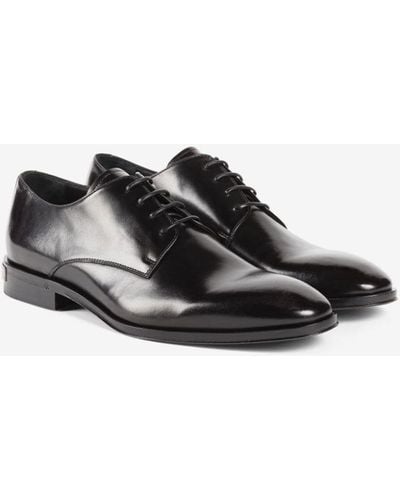 Roberto Cavalli Logo Plaque Leather Derby Shoes - Black