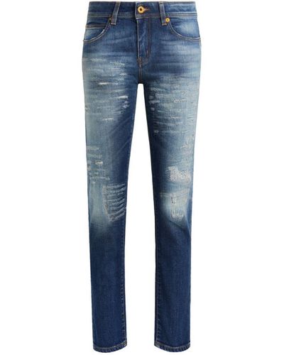 Roberto Cavalli Distressed Skinny Jeans - Blue