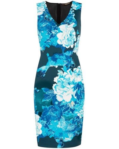 Roberto Cavalli Floral-print Dress - Blue