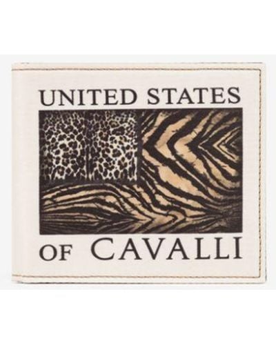 Roberto Cavalli Brieftasche mit animalischem patchwork-print - Weiß