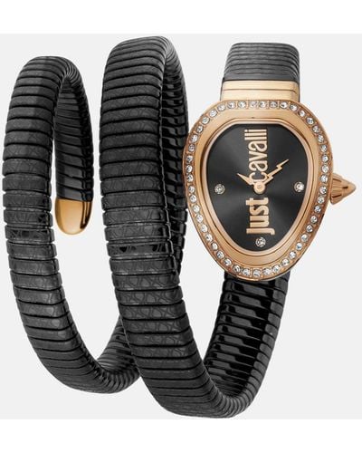 Roberto Cavalli Just Cavalli Signature Snake Collection Watch - Black
