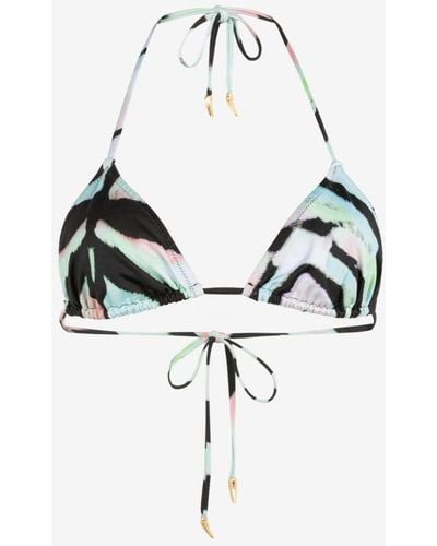 Roberto Cavalli Zebra-print Triangle Bikini Top - Black