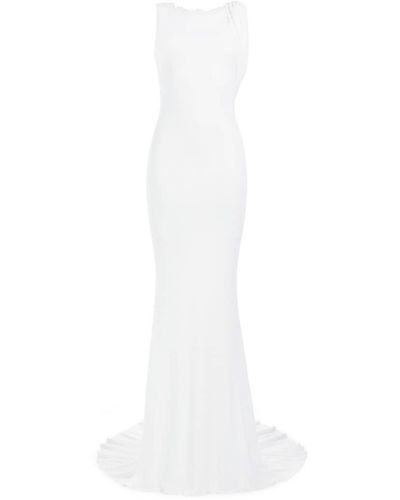 Roberto Cavalli Lace-trimmed Open-back Bridal Gown - White