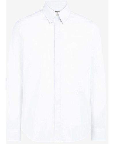 Roberto Cavalli Hemd mit rc-monogramm-stickerei - Weiß