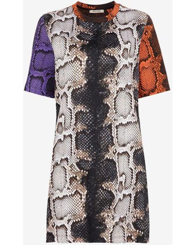 Roberto Cavalli Python-print Mini Dress - White