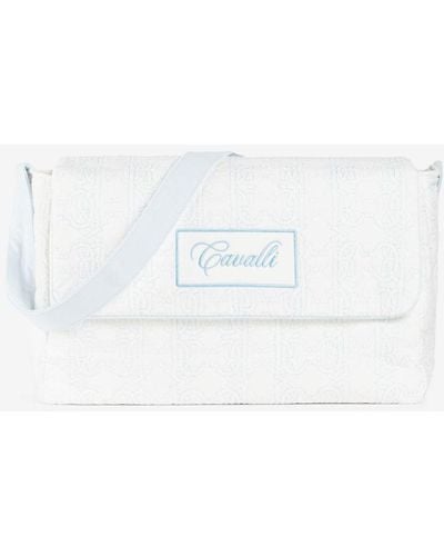 Roberto Cavalli Rc Monogram-embroidered Changing Bag - White