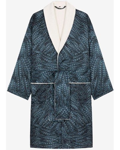 Roberto Cavalli Morgenmantel mit falken-print - Blau