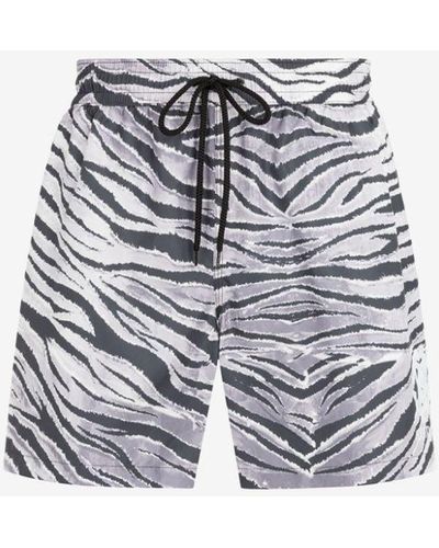 Roberto Cavalli Zebra-print Swim Shorts - White