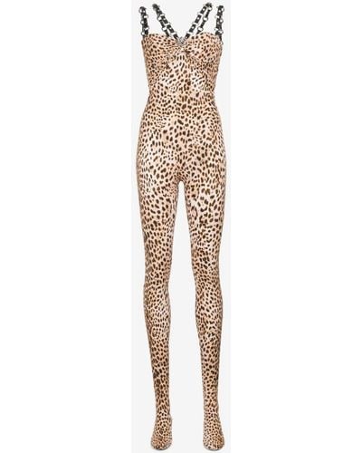 Roberto Cavalli Cheetah-print Bodysuit - White