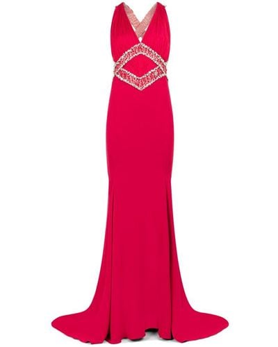 Roberto Cavalli Bead-embellished Maxi Dress - Pink