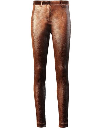Roberto Cavalli Stretch Lurex Solid Pants - Metallic